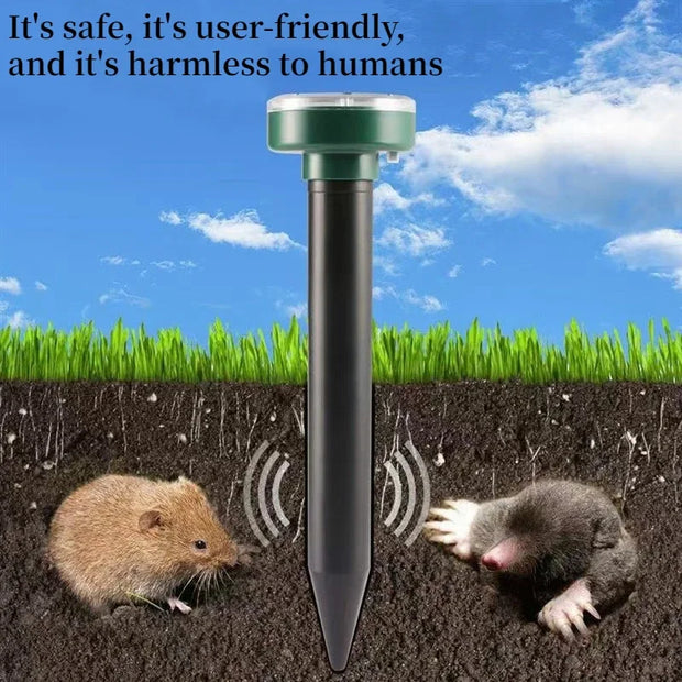 Outdoor Ultrasonic Pest Repeller Garden Mole Repellent Solar Power Ultrasonic Mole Snake Bird Mosquito Mouse Control Garden Yard